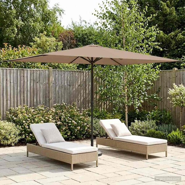 Maison Exclusive – záhradný slnečník, 200 x 300 cm, polyester, obdĺžnikový, farba taupe