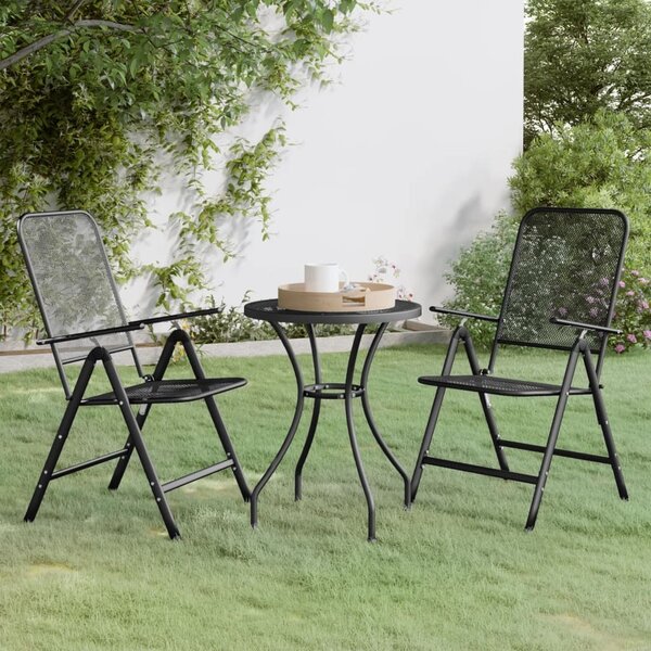 Maison Exclusive – záhradná jedálenská súprava pre 3 osoby, model Streckgitter, farba antracit