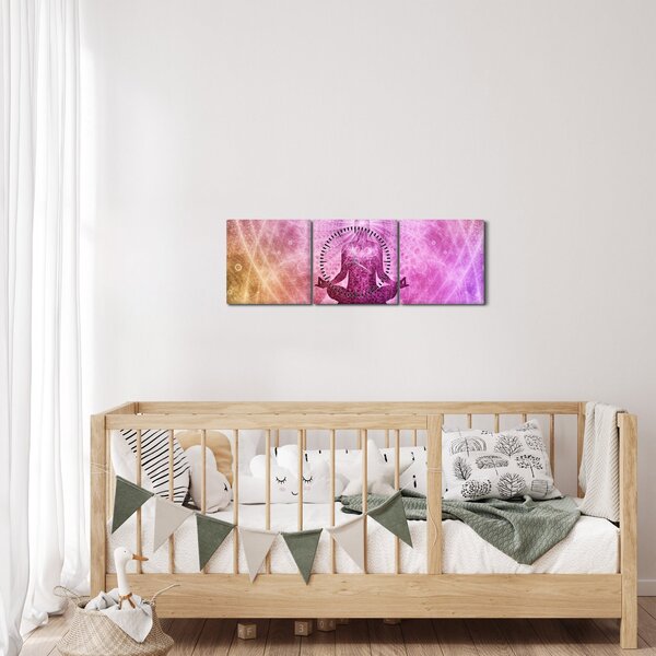 Obraz meditácie (s hodinami) (90x30 cm)