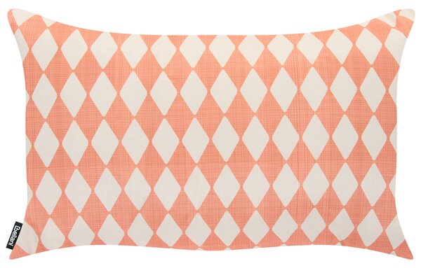 Sada 2 vonkajších dekoratívnych vankúšov svetločervená polyester 30 x 50 cm obdĺžnikový tvar moderný štýl záhrada exteriér