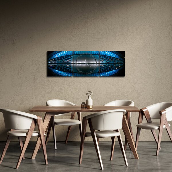Obraz futbalového štadióna (s hodinami) (90x30 cm)