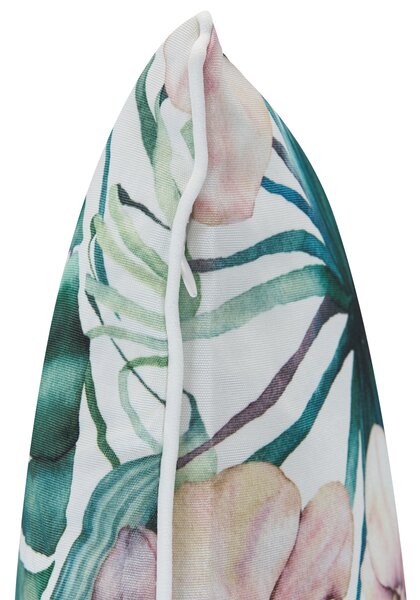 Sada 3 vonkajších dekoratívnych vankúšov zelená polyester 45 x 45 cm štvorcový tvar moderný cottage štýl záhrada exteriér