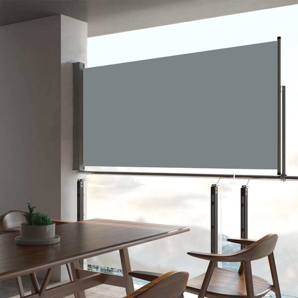 Maison Exclusive – Výsuvná bočná markíza, 80 × 300 cm, sivá