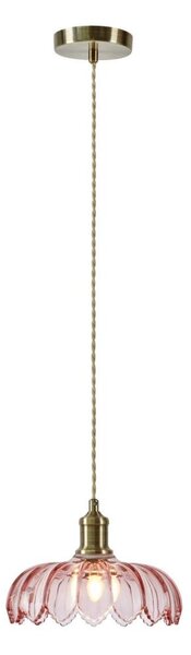 Markslöjd 109178 - Závesný luster na lanku KURAGE 1xE27/40W/230V mosadz/dymová ružová