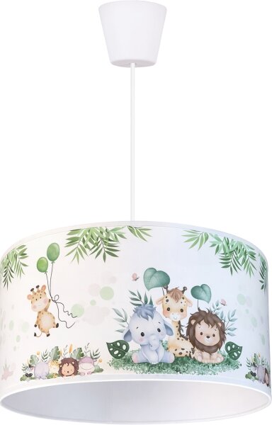 Brilagi - LED detský luster na lanku BOBO 1xE27/60W/230V pr. 35 cm biely/džungľa