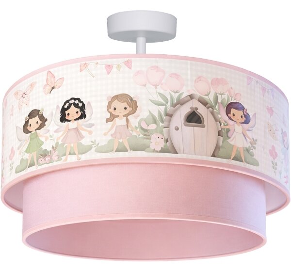 Brilagi - LED detský prisadený luster BOBO 1xE27/60W/230V pr. 40 cm ružová/víly