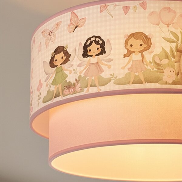 Brilagi - LED detský luster na lanku BOBO 1xE27/60W/230V pr. 40 cm ružový/víly