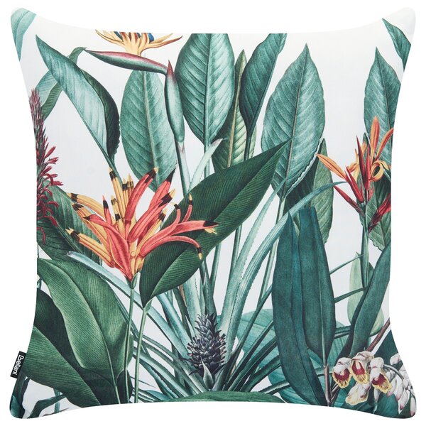 Sada 2 vonkajších dekoratívnych vankúšov zelená polyester 45 x 45 cm štvorcový tvar moderný štýl záhrada exteriér