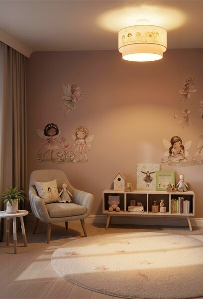 Brilagi - LED detský prisadený luster BOBO 1xE27/60W/230V pr. 40 cm ružová/víly