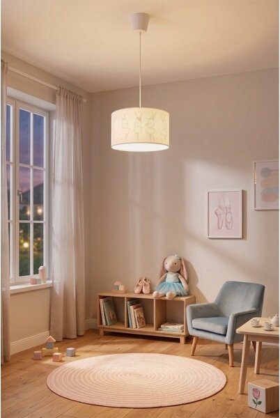 Brilagi - LED detský luster na lanku BOBO 1xE27/60W/230V pr. 35 cm biela/zajačiky