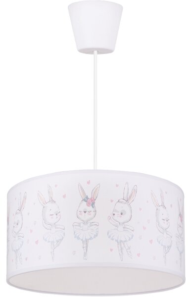 Brilagi - LED detský luster na lanku BOBO 1xE27/60W/230V pr. 35 cm biela/zajačiky