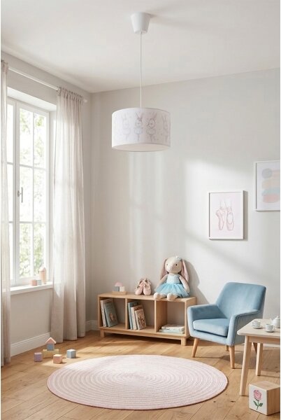 Brilagi - LED detský luster na lanku BOBO 1xE27/60W/230V pr. 35 cm biela/zajačiky