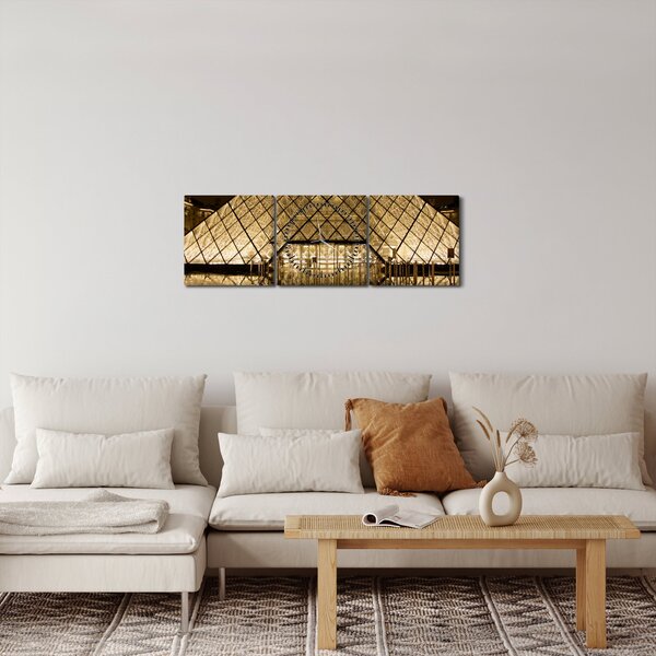 Obraz Louvre (s hodinami) (90x30 cm)