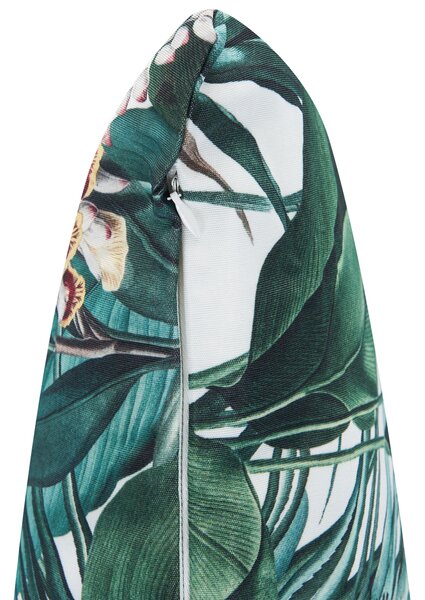 Sada 2 vonkajších dekoratívnych vankúšov zelená polyester 45 x 45 cm štvorcový tvar moderný štýl záhrada exteriér