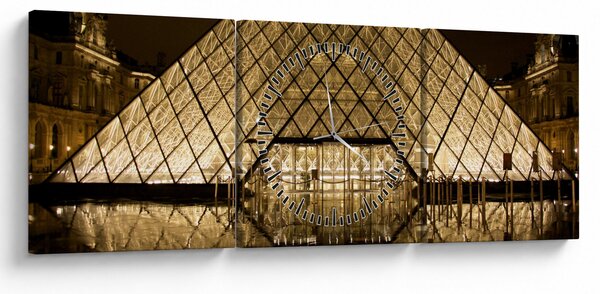 Obraz Louvre (s hodinami) (90x30 cm)