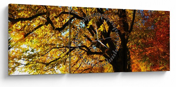 Obraz jesene (s hodinami) (90x30 cm)