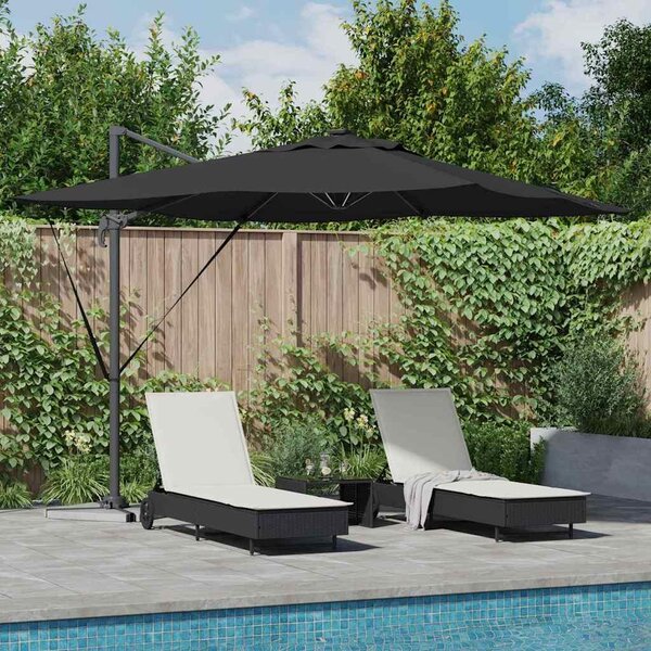 Maison Exclusive – Slnečník, čierna farba, rozmer 286 x 284 x 270 cm, materiál: hliník a polyester
