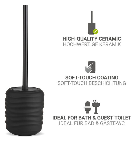Čierna keramická WC kefa Illana – Wenko