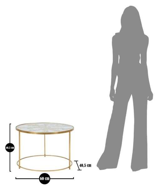 Dizajnový konferenčný stolík Jahmisey 60 cm zlatý
