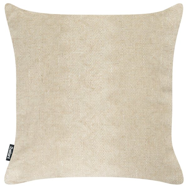 Sada 2 vonkajších dekoratívnych vankúšov béžová polyester ľan 45 x 45 cm štvorcový tvar moderný štýl záhrada exteriér