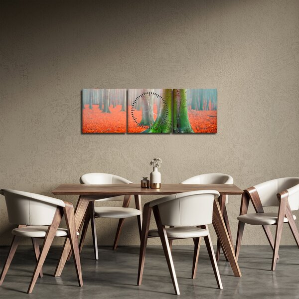 Obraz stromu (s hodinami) (90x30 cm)