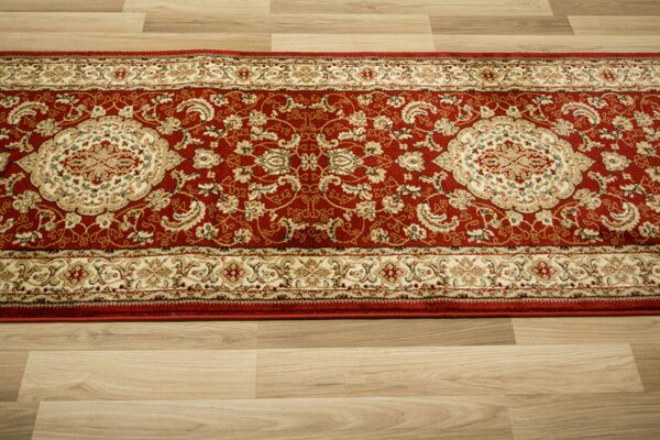 Behúň Super Rose 2095A ornament / kvety, červený / krémový
