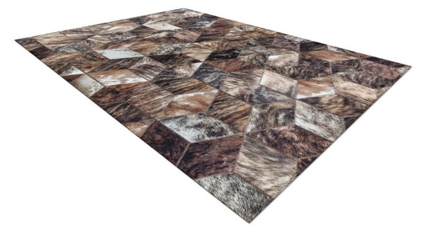 Koberec PATCHWORK 21715 hnedý - imitácia kože krava