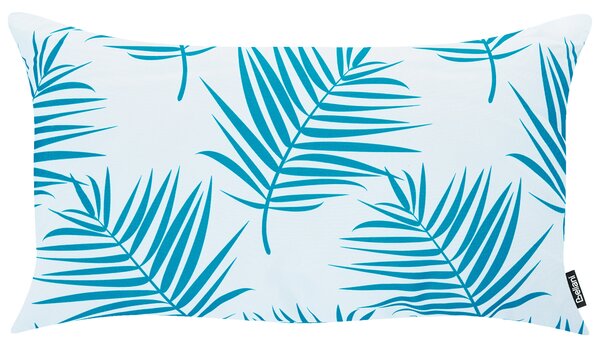 Sada 3 vonkajších dekoratívnych vankúšov biela modrá polyester moderný štýl záhrada exteriér