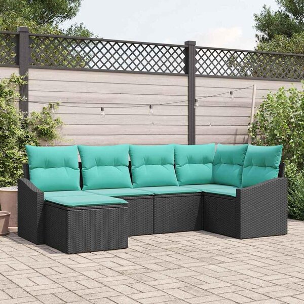 Maison Exclusive – Sedacia súprava, 6 kusov, čierna [syntetický materiál]: Polyratan