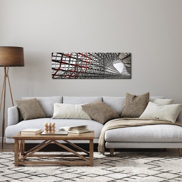 Obraz železné konštrukcie (s hodinami) (90x30 cm)