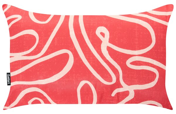 Sada 2 vonkajších dekoratívnych vankúšov červená polyester 30 x 50 cm obdĺžnikový tvar moderný štýl záhrada exteriér