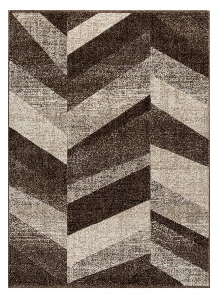 Koberec FEEL 5673/15044 HERRINGBONE hnedý / béžový / krémový / sivý