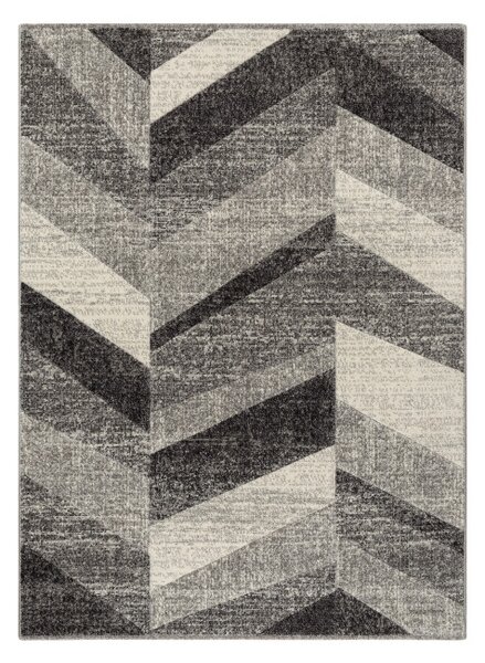 Koberec FEEL 5673/16811 HERRINGBONE čierny / sivý / krémový