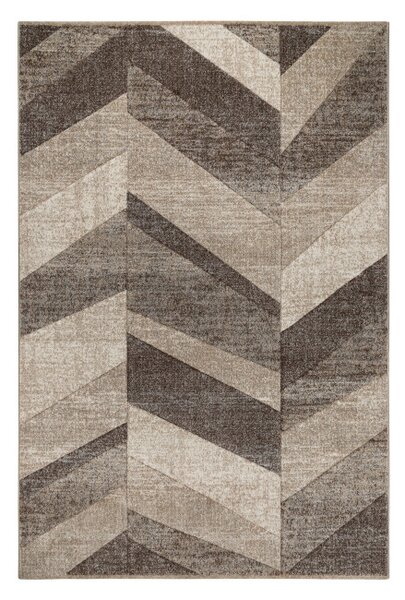 Koberec FEEL 5673/15055 HERRINGBONE béžový / hnedý / krémový