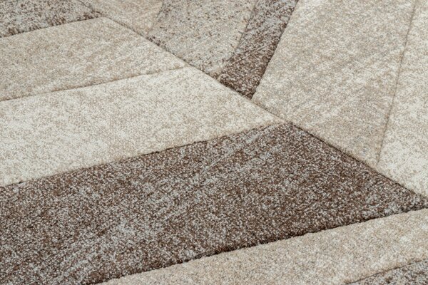 Koberec FEEL 5673/15055 HERRINGBONE béžový / hnedý / krémový