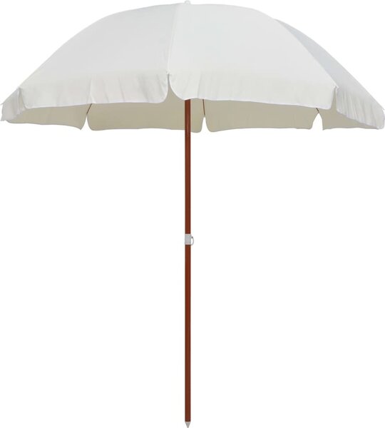 Maison Exclusive – slnečník s oceľovým nosníkom, priemer 240 cm, farba piesková/biela