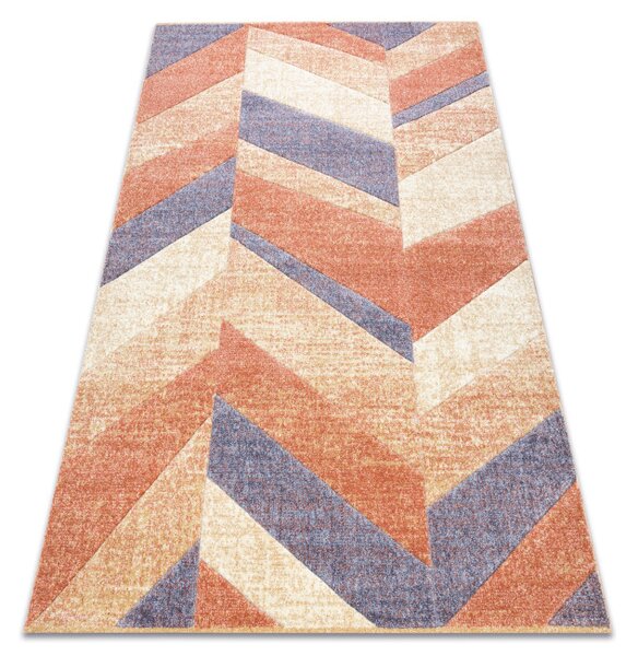 Koberec FEEL 5673/17931 HERRINGBONE béžová / terakota / fialová