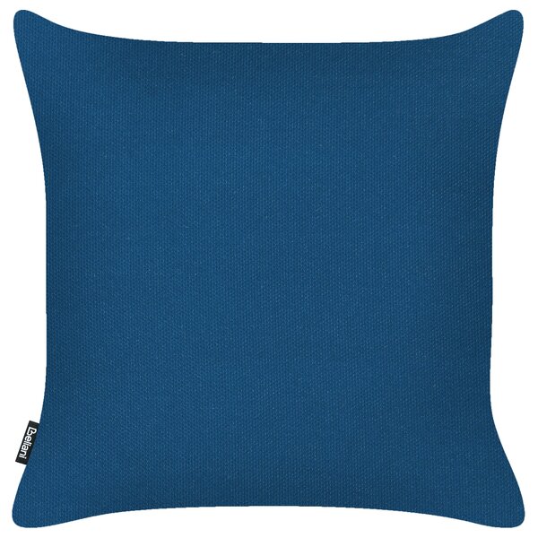 Sada 3 vonkajších dekoratívnych vankúšov biela námornícka modrá polyester 45 x 45 cm štvorcový tvar moderný štýl záhrada exteriér