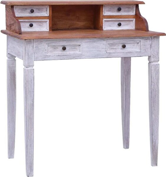 Maison Exclusive – písací stôl so zásuvkami 90 x 50 x 101 cm z masívneho starého dreva