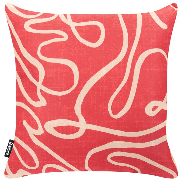 Sada 2 vonkajších dekoratívnych vankúšov červená polyester 45 x 45 cm štvorcový tvar moderný štýl záhrada exteriér