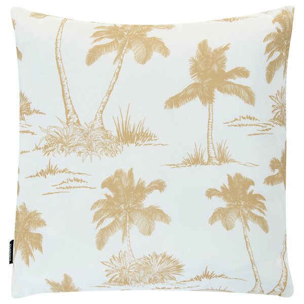 Sada 3 vonkajších dekoratívnych vankúšov biela béžová polyester 45 x 45 cm štvorcový tvar moderný štýl záhrada exteriér