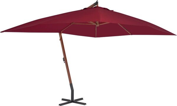Maison Exclusive – Slnečník na vinič s dreveným nosníkom, 400 x 300 cm, bordó farba