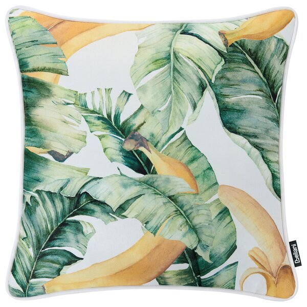Sada 3 vonkajších dekoratívnych vankúšov zelená polyester 45 x 45 cm štvorcový tvar moderný štýl záhrada exteriér