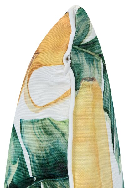 Sada 3 vonkajších dekoratívnych vankúšov zelená polyester 45 x 45 cm štvorcový tvar moderný štýl záhrada exteriér