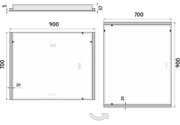NIMCO ZP 11019 - LED podsvietené kúpeľňové zrkadlo 6500K 70x90 cm IP44