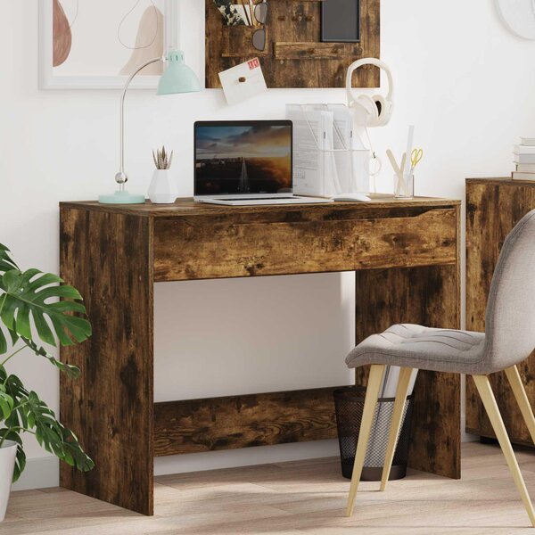 Maison Exclusive – písací stôl s zásuvkou, dymová dubová farba, 100 x 50 x 78 cm
