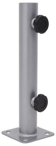Stojan na slnečník – pre stĺpy s priemerom 32/34/38 mm, strieborná farba, oceľ