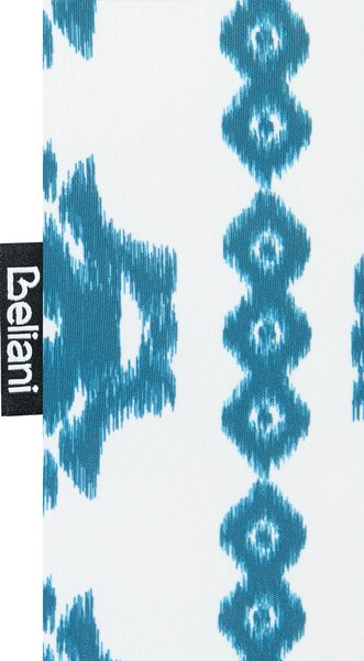 Sada 3 vonkajších dekoratívnych vankúšov biela modrá polyester 45 x 45 cm štvorcový tvar moderný štýl záhrada exteriér