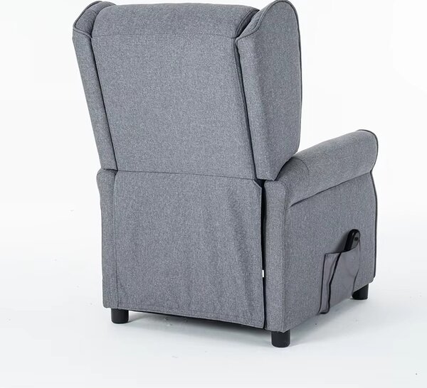 TV kreslo STILO PLUS s elektrickým polohovaním — látka, sivá, nosnosť 130 kg