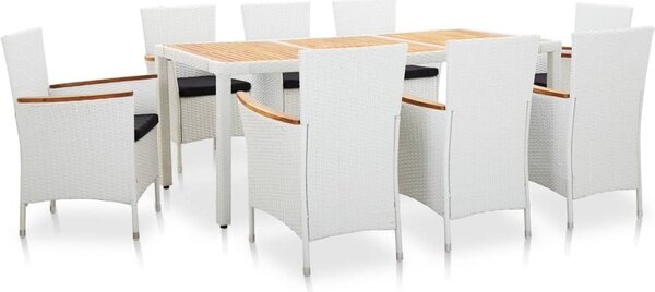 Maison Exclusive – záhradná jedálenská súprava pre 9 osôb, biely polyratan